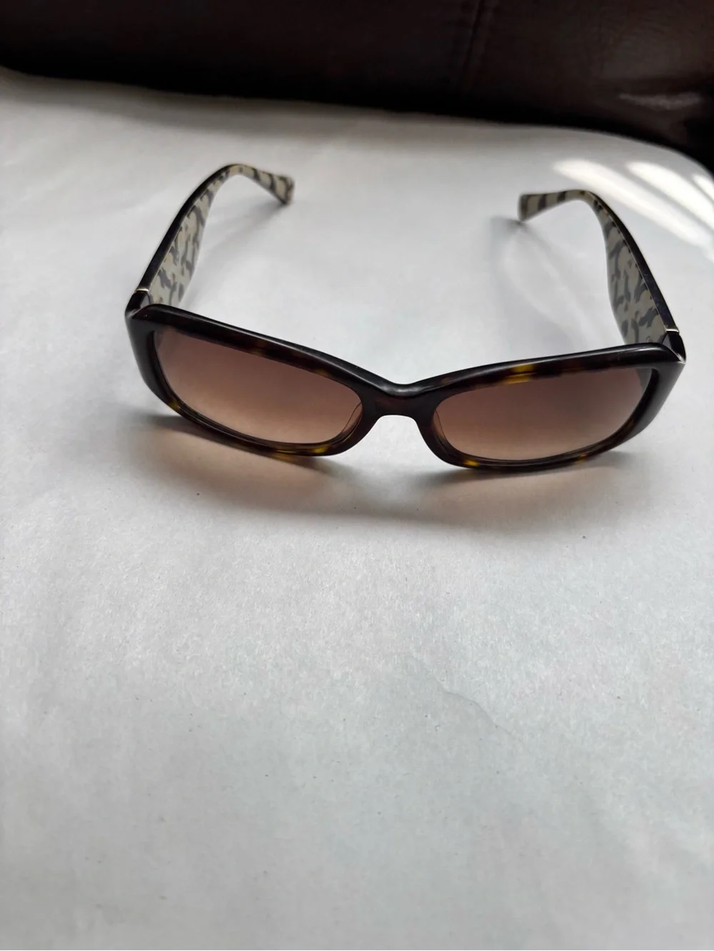 Coach Tortoiseshell Sunglasses with Gold Logo Detail
